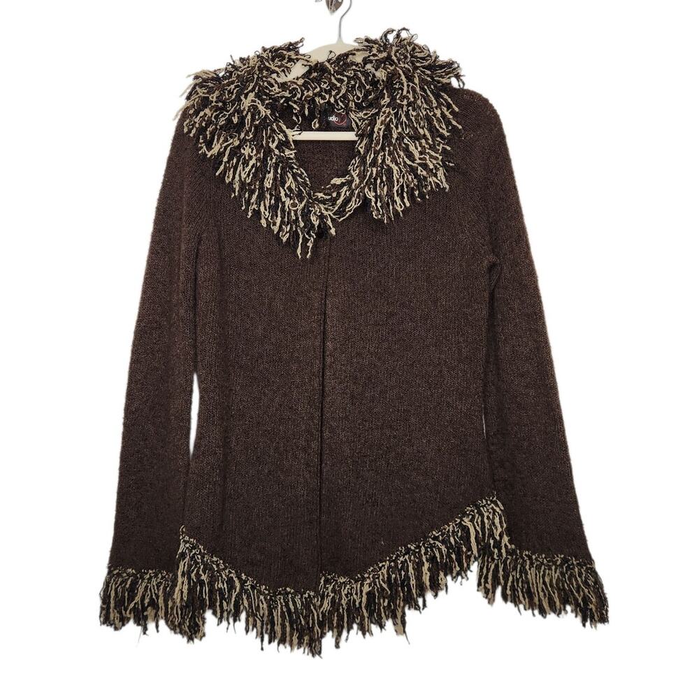 Vintage Boho Fairy Fall Autumn Cardigan Sweater Button Studio Y Large Brown